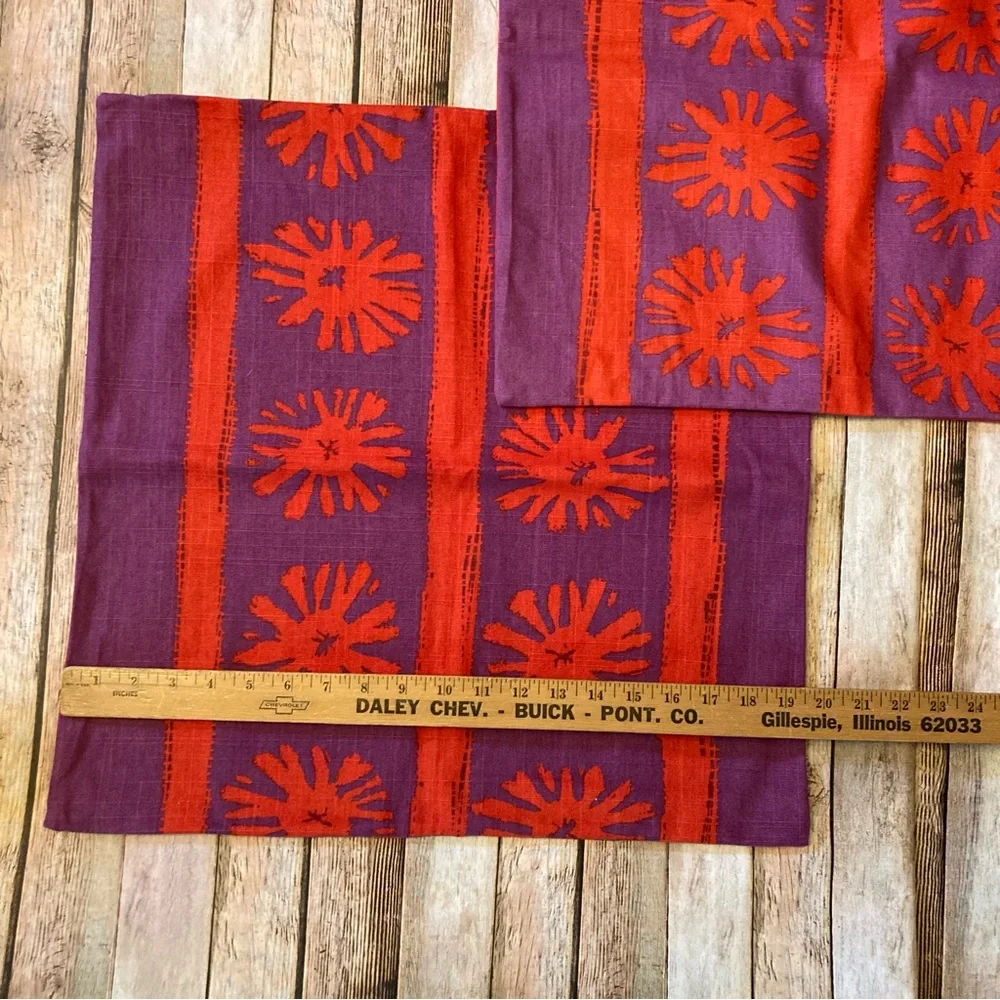 IKEA Lappljung Red and Purple Floral Pattern 20”X20” zippered pillow cases